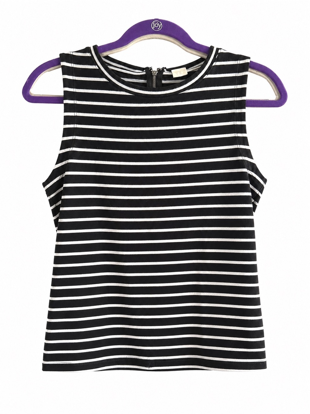 GAP Striped Sleeveless Tank Top, With Zipper Detail, Size Small